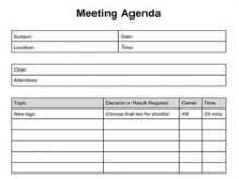 Task Force Agenda Template