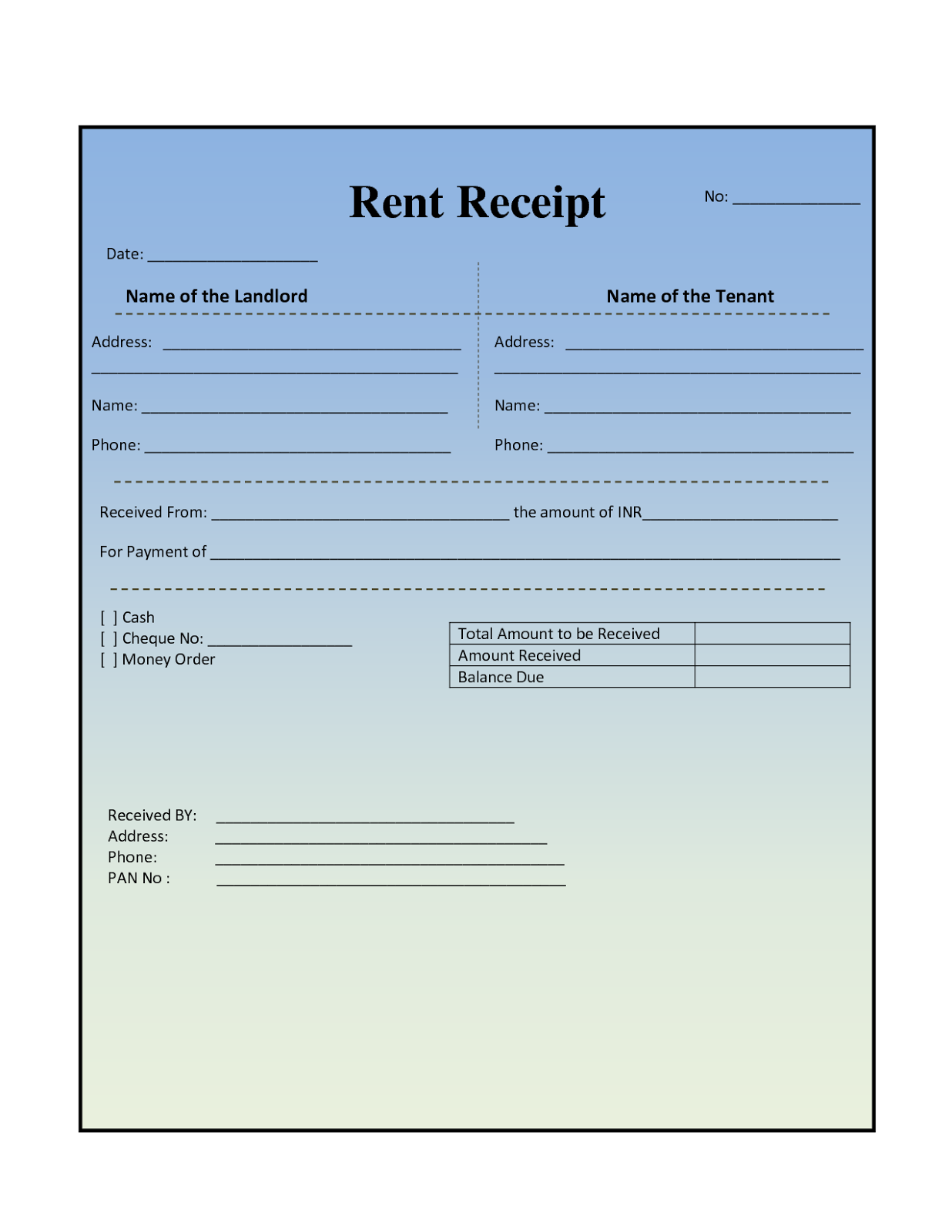 15 Format Blank Rent Invoice Template Maker with Blank Rent Invoice Template