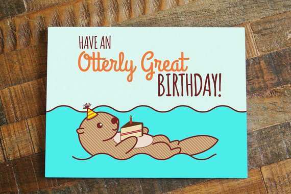 15 Free Otter Birthday Card Template With Stunning Design by Otter Birthday Card Template