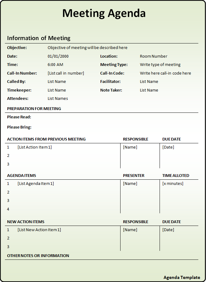 15 How To Create Meeting Agenda Template With Action Items In Word By Meeting Agenda Template With Action Items Cards Design Templates