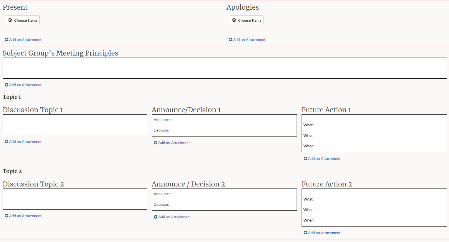 Plc Meeting Agenda Template