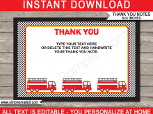 15 Online Fire Truck Thank You Card Template PSD File by Fire Truck Thank You Card Template