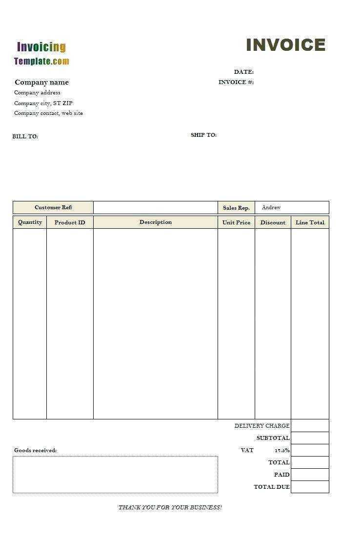 Vat Invoice Format Uk - Cards Design Templates