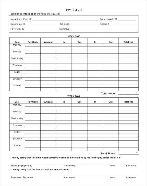 15 Printable 2 Week Time Card Template PSD File By 2 Week Time Card 15 Printable 2 Week Time Card Template PSD File By 2 Week Time Card