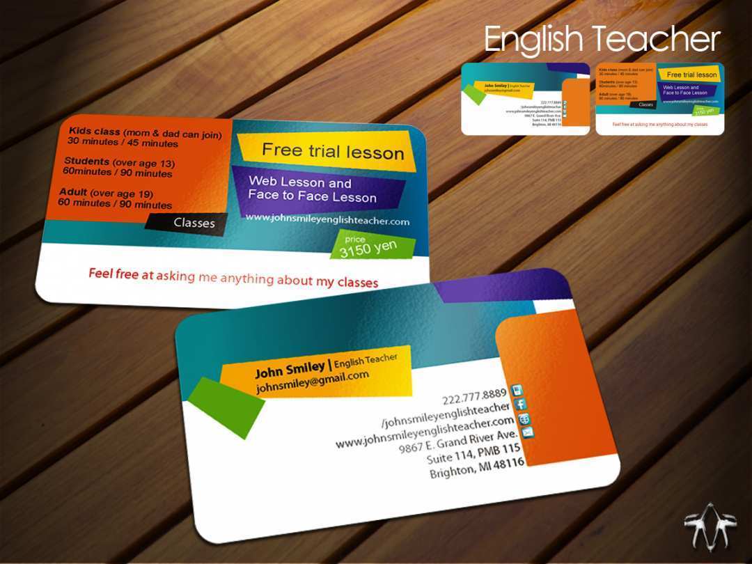 15 Printable Business Card Template English Teacher for Ms Word for Business Card Template English Teacher