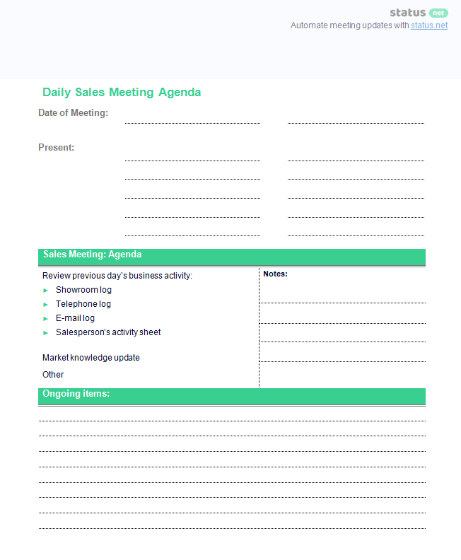15 Printable Meeting Agenda Template Sales Formating by Meeting Agenda Template Sales