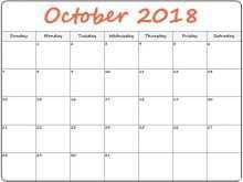 15 Standard Daily Calendar Template October 2018 Photo by Daily Calendar Template October 2018