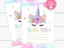 16 Best Thank You Card Template Unicorn for Ms Word for Thank You Card Template Unicorn