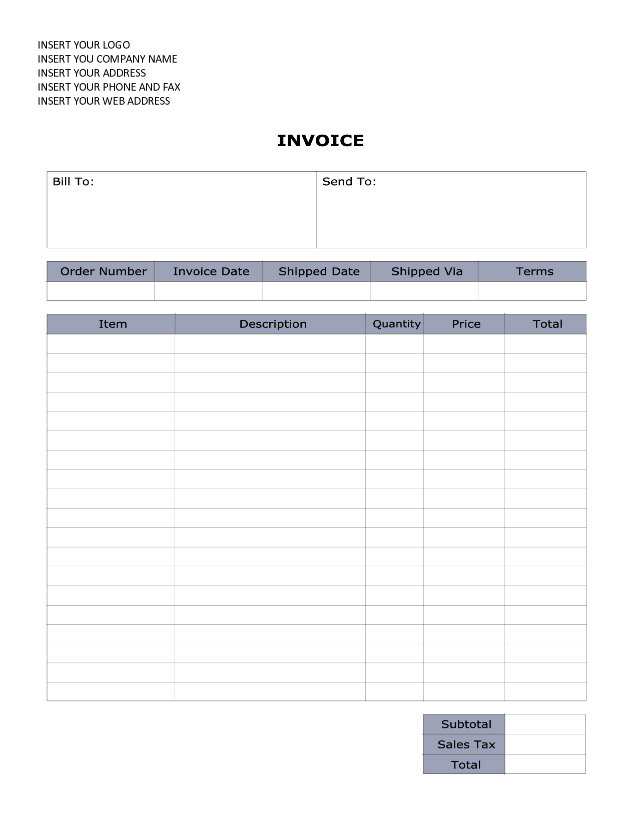 16 Blank Invoice Format For Manufacturer With Stunning Design by Invoice Format For Manufacturer