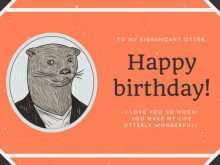 16 Blank Otter Birthday Card Template Templates by Otter Birthday Card Template