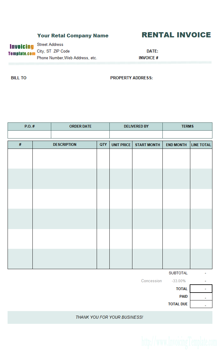 16 Create Blank Rent Invoice Template PSD File for Blank Rent Invoice Template