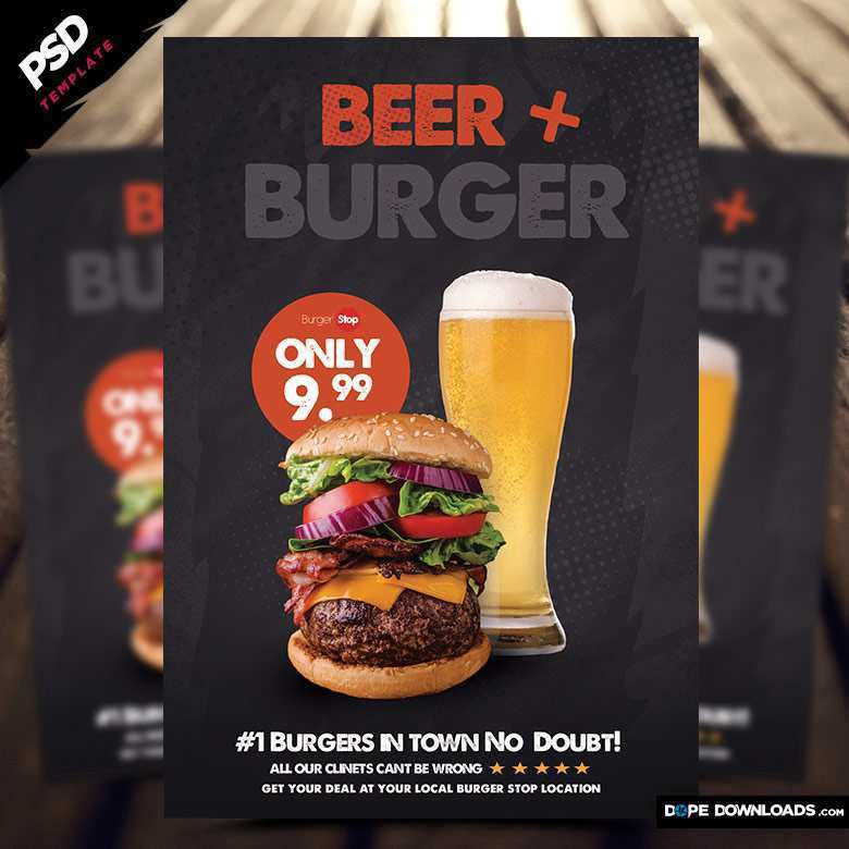 16 Creative Burger Flyer Template Download with Burger Flyer Template