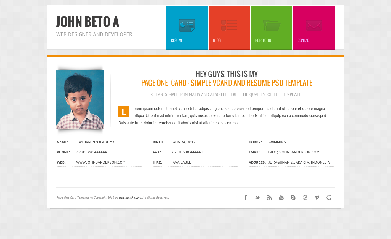 16 Customize Simple Vcard Template Photo by Simple Vcard Template