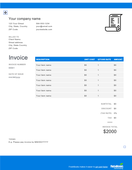 16 Format Blank Invoice Template For Excel in Photoshop with Blank Invoice Template For Excel