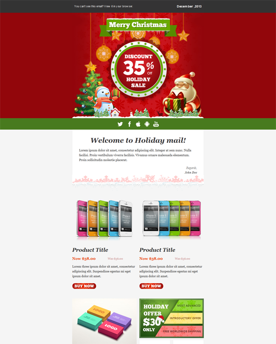 16 Free Christmas Card Template For Mailchimp Photo with Christmas Card Template For Mailchimp