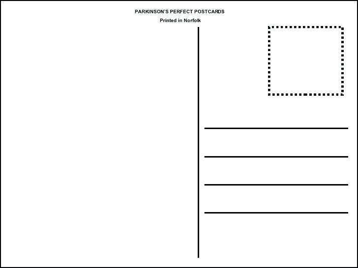 Back of Postcard Layout and Template