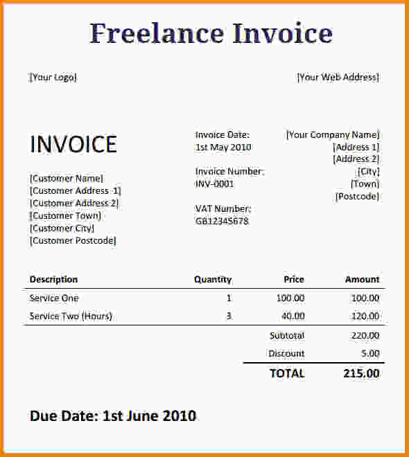 16 Free Printable Freelance Proofreading Invoice Template Templates