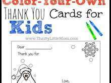 16 Free Thank You Card Template For Kids Now with Thank You Card Template For Kids