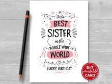 16 Printable Birthday Card Templates For Sister Templates with Birthday Card Templates For Sister
