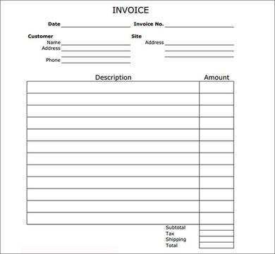 16 Printable Blank Billing Invoice Template Pdf for Ms Word by Blank Billing Invoice Template Pdf