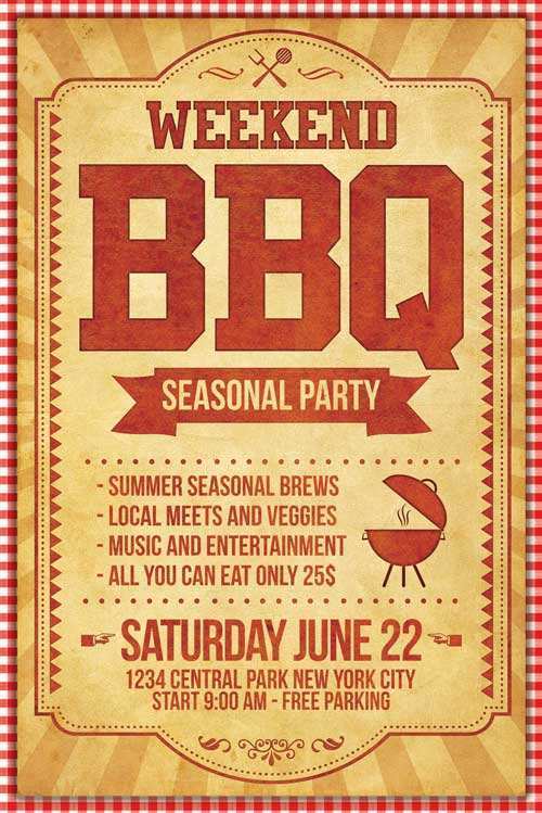 16 Report Free Bbq Flyer Template in Photoshop with Free Bbq Flyer Template