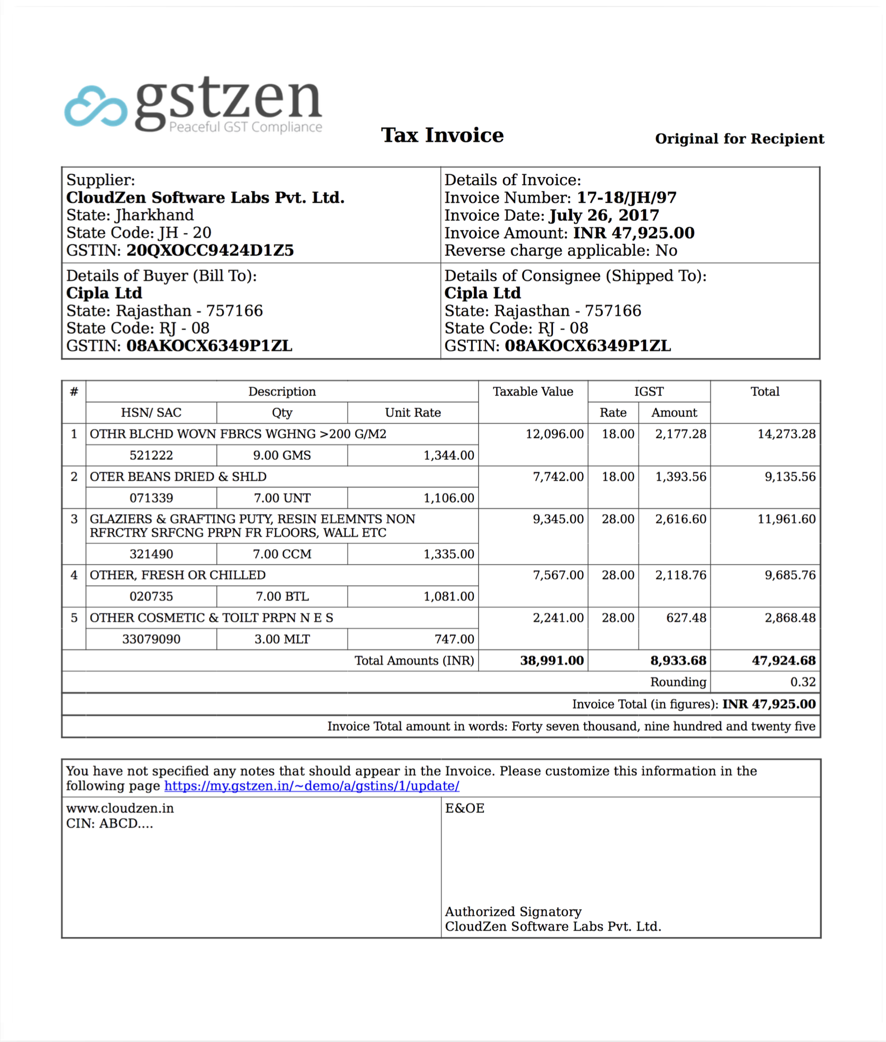 Tax Invoice Format For Rcm Under Gst Cards Design Templates