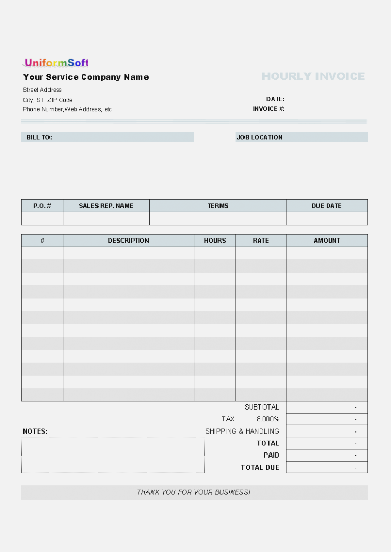 Blank Invoice Template For Microsoft Word from legaldbol.com