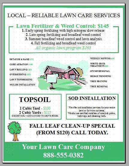 17 Free Printable Lawn Service Flyer Template Formating by Lawn Service Flyer Template