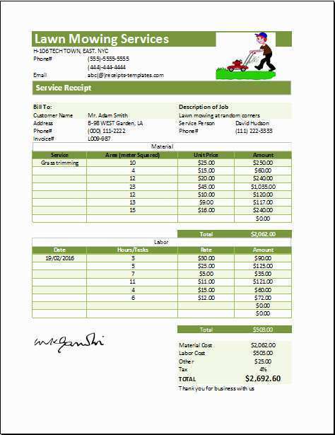 17 How To Create Lawn Care Invoice Template Pdf Layouts for Lawn Care Invoice Template Pdf