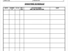 17 Standard Production Shooting Schedule Template Maker for Production Shooting Schedule Template