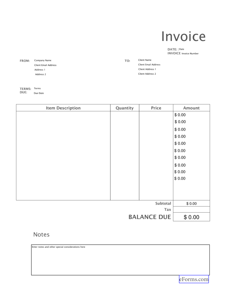 18 Best Blank Invoice Template Pdf Photo by Blank Invoice Template Pdf