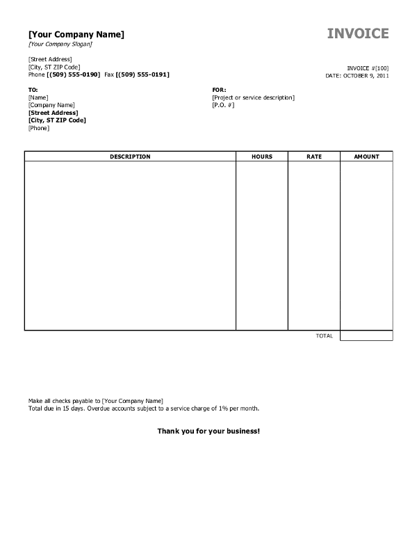 18 Best Invoice Template No Company for Ms Word for Invoice Template No Company