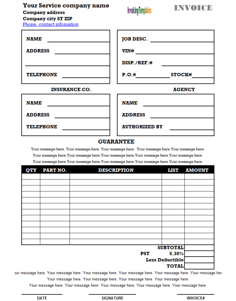 18 Blank Job Work Invoice Format In Gst Photo for Job Work Invoice Format In Gst