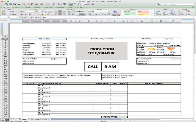 18 Blank Production Shooting Schedule Template for Ms Word by Production Shooting Schedule Template