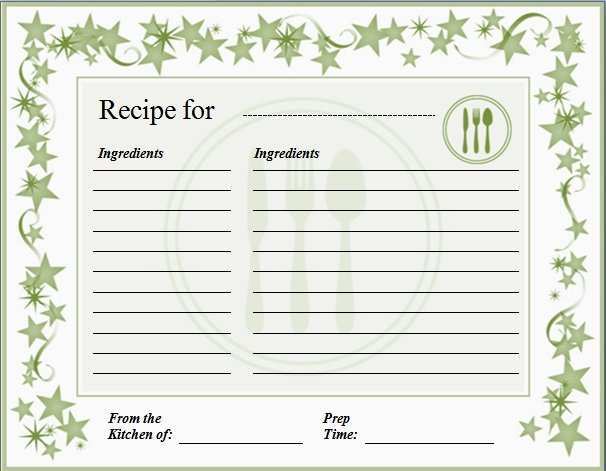 18 Create Editable Recipe Card Template For Word Photo for Editable Recipe Card Template For Word