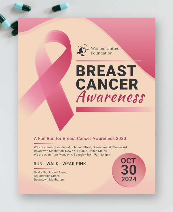 18 Creative Breast Cancer Flyer Template For Free with Breast Cancer Flyer Template