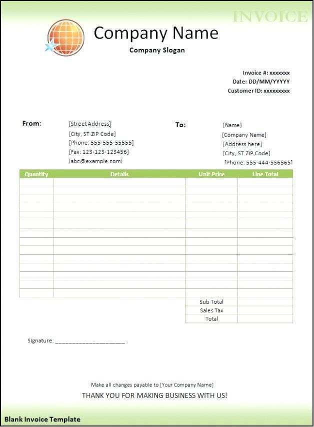 Sample Invoice Template Uk