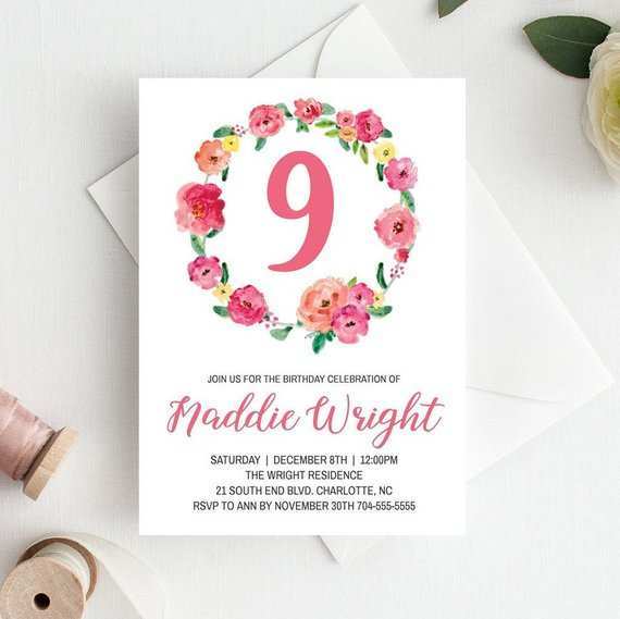 18 Format 9 Year Old Birthday Card Template Download for 9 Year Old Birthday Card Template