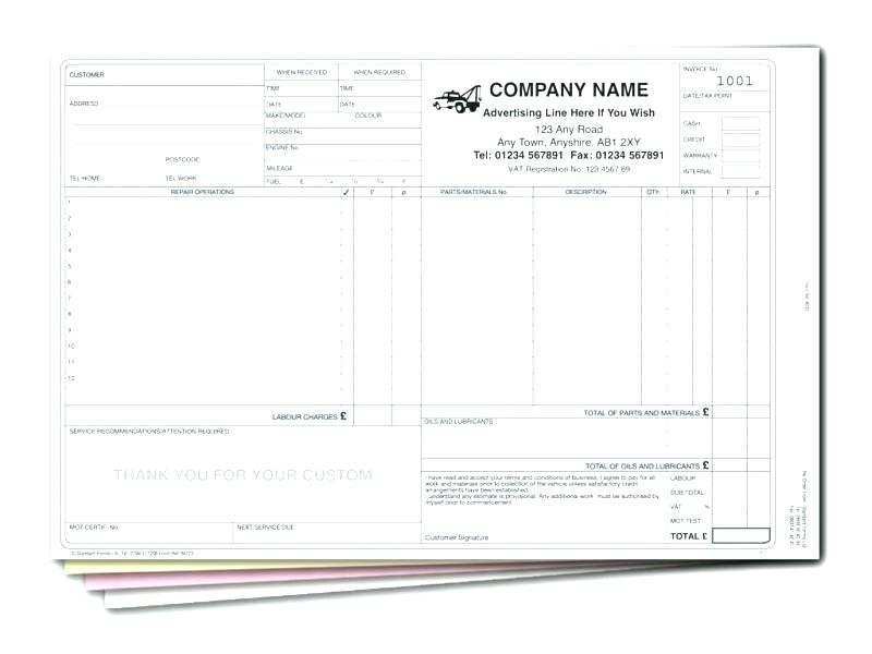 18 Free Printable Garage Invoice Template Software For Free For Garage Invoice Template Software Cards Design Templates