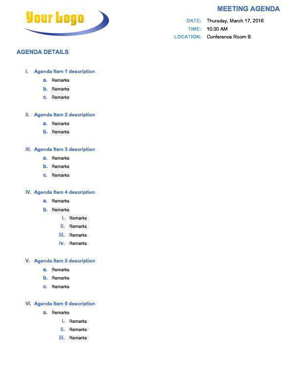 Email Template Requesting Agenda Items Cards Design Templates