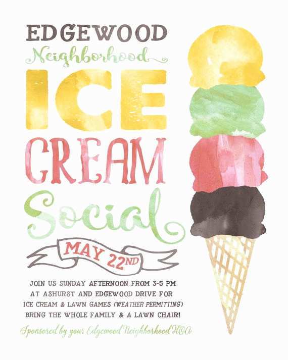 Ice Cream Party Flyer Template