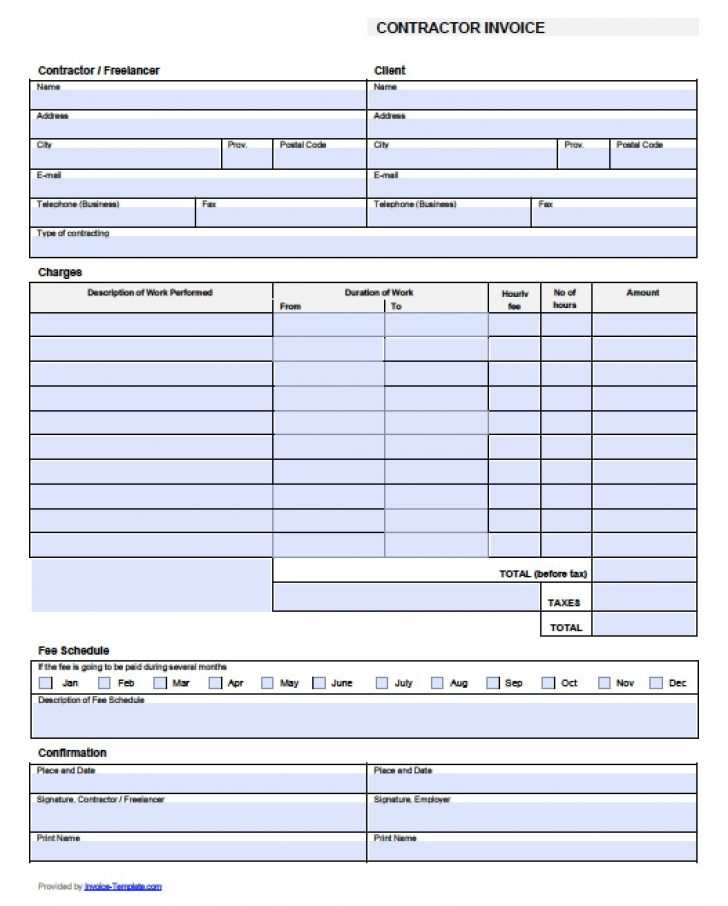 18 Visiting Microsoft Excel Contractor Invoice Template for Ms Word for Microsoft Excel Contractor Invoice Template