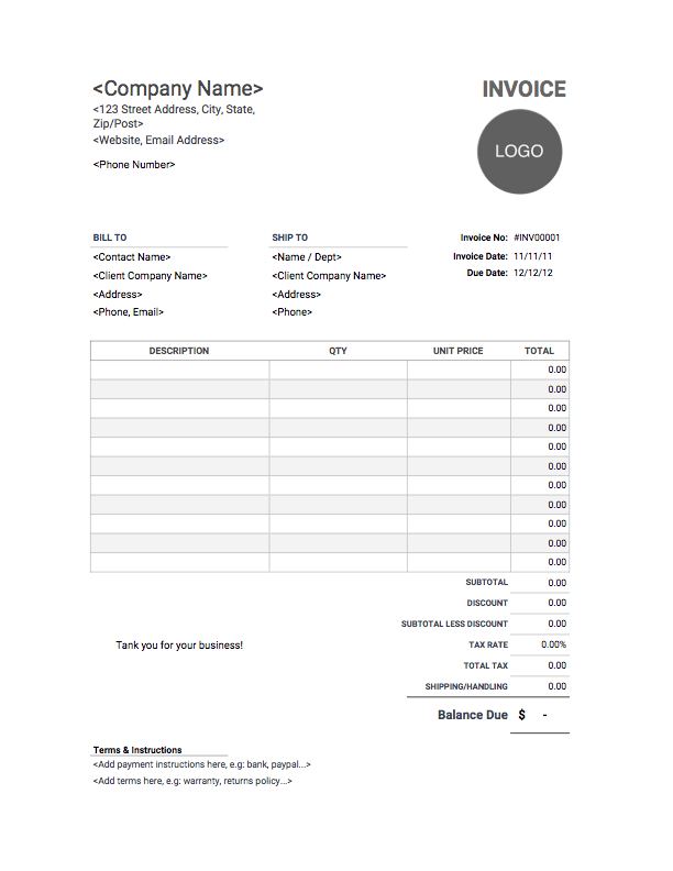 19 Blank Blank Billing Invoice Template Formating with Blank Billing Invoice Template