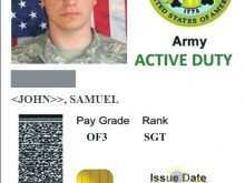 19 Blank Us Army Id Card Template PSD File with Us Army Id Card Template