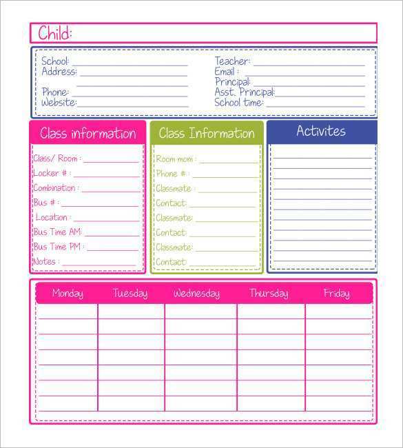 19 Create Student Schedule Template Word Download with Student Schedule Template Word