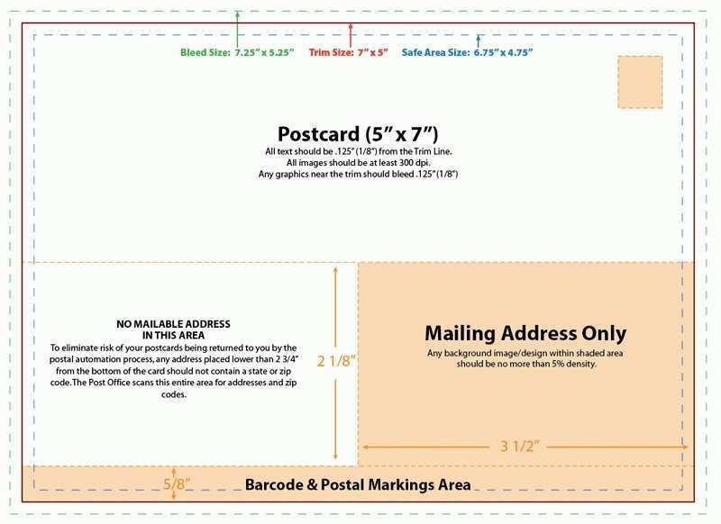 19 Format Usps Postcard Template 5X7 in Word by Usps Postcard Template 5X7