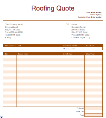 19 Online Roofing Contractor Invoice Template in Word with Roofing Contractor Invoice Template