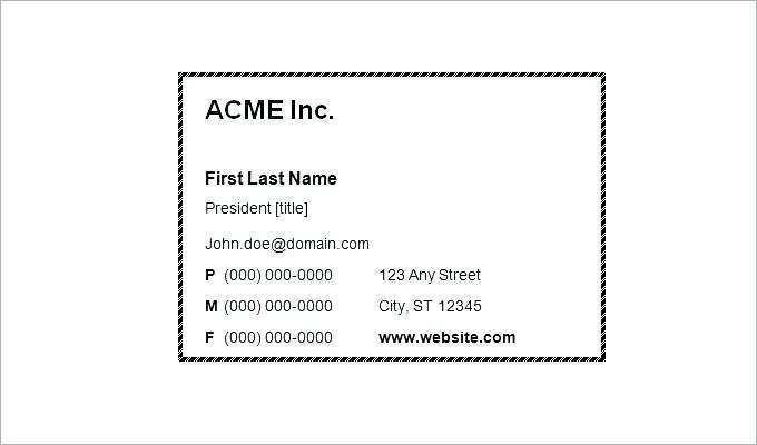 19 Standard Business Card Template Word File Templates with Business Card Template Word File