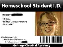 19 Standard Homeschool Id Card Template in Photoshop with Homeschool Id Card Template