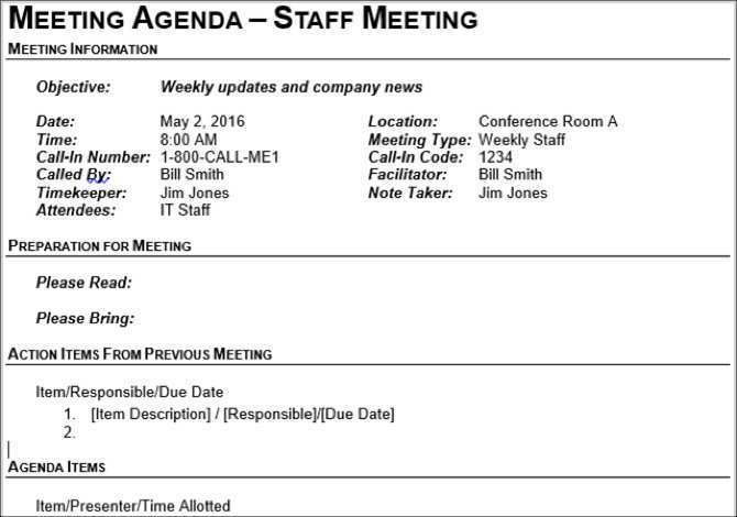 19 Standard Meeting Agenda Template In Outlook PSD File by Meeting Agenda Template In Outlook